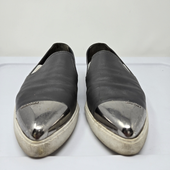 Miu Miu Metal Capped Toe Leather Sneakers Size 37 - Picture 6 of 14